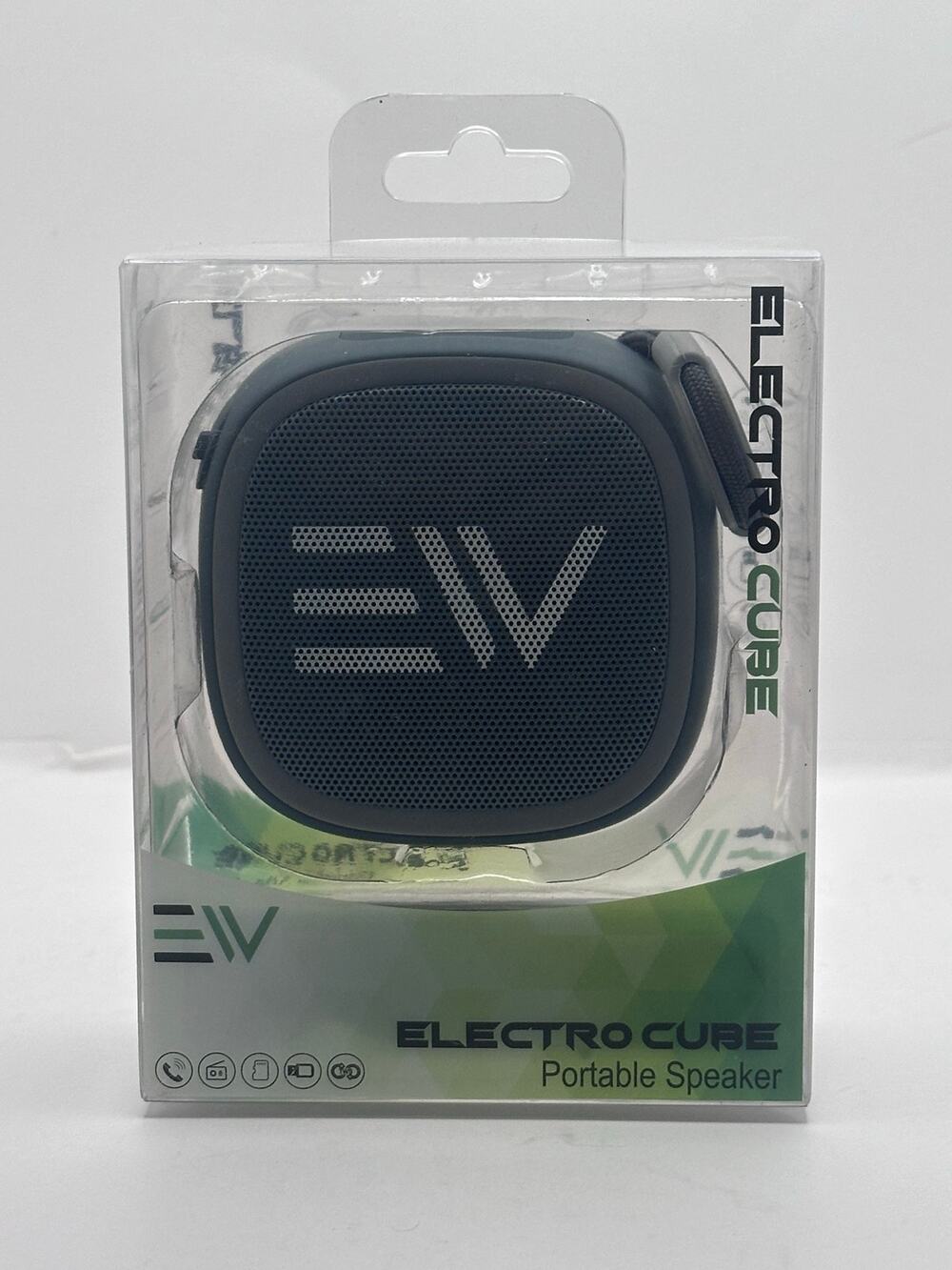 EW Electro Cube Portable Bluetooth Speaker Wireless TWS FM Radio Blue NWT